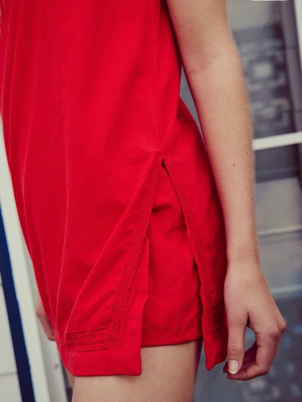 Free People Red Summer Smiles Romper
